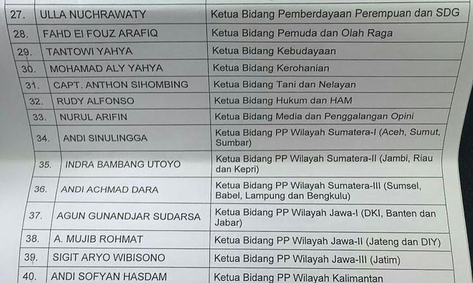 dokumen fahd arafiq jadi pengurus golkar