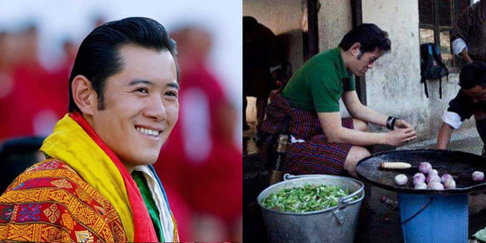 Tak segan turun ke dapur, raja Bhutan bikin haru seluruh dunia