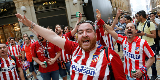 Antusiasme suporter Atletico Madrid jelang laga final Champions