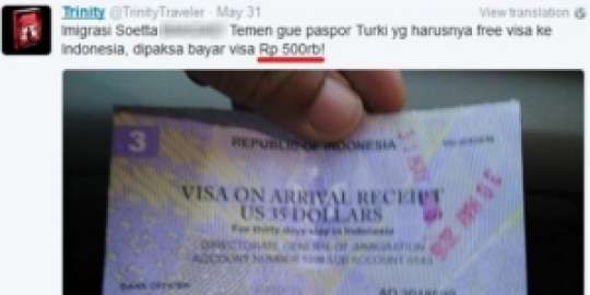 Heboh Turis Turki Diminta Bayar Visa Padahal Gratis