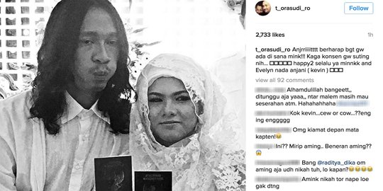 Aming menikah, netizen heboh komentari istrinya