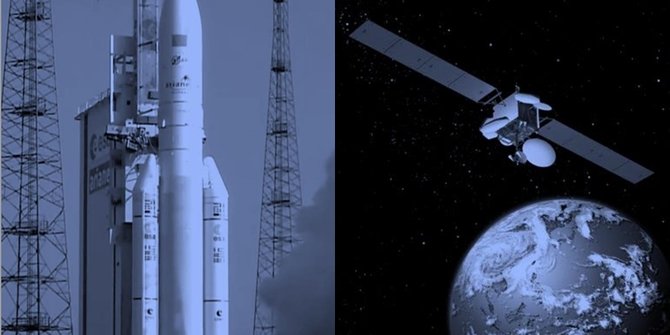 ilustrasi peluncuran dan satelit bri