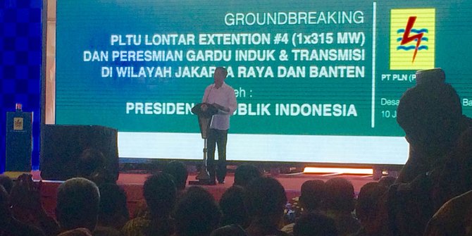 Groundbreaking PLTU Lontar, Jokowi cerita anak belajar dalam gelap