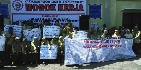 Ratusan pekerja Rumah Sakit Islam Purwokerto mogok ganggu pelayanan