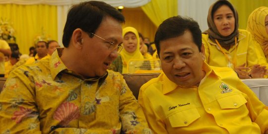 Keakraban Ahok dan Setya Novanto di Musda Golkar