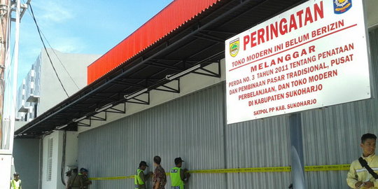 Nekat berdiri tanpa izin, puluhan toko di Sukoharjo disegel