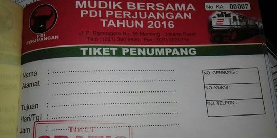 PDIP buat mudik gratis, pendaftaran dibuka mulai hari ini