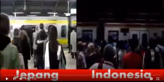 Beda antre naik KRL di Jepang dan Indonesia, bikin geleng-geleng