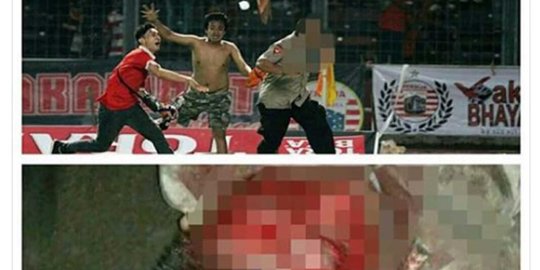 Dikeroyok kelompok Jakmania, mata kiri Brigadir Hanafi buta