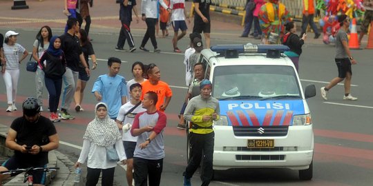 Tak ada CFD, warga tetap ramai datangi Jalan Sudirman-Thamrin
