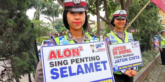 Pesan Polwan manis: Jatuh di aspal tak seindah jatuh cinta