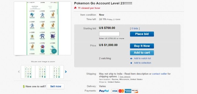 akun pokemon go ramai dijual online