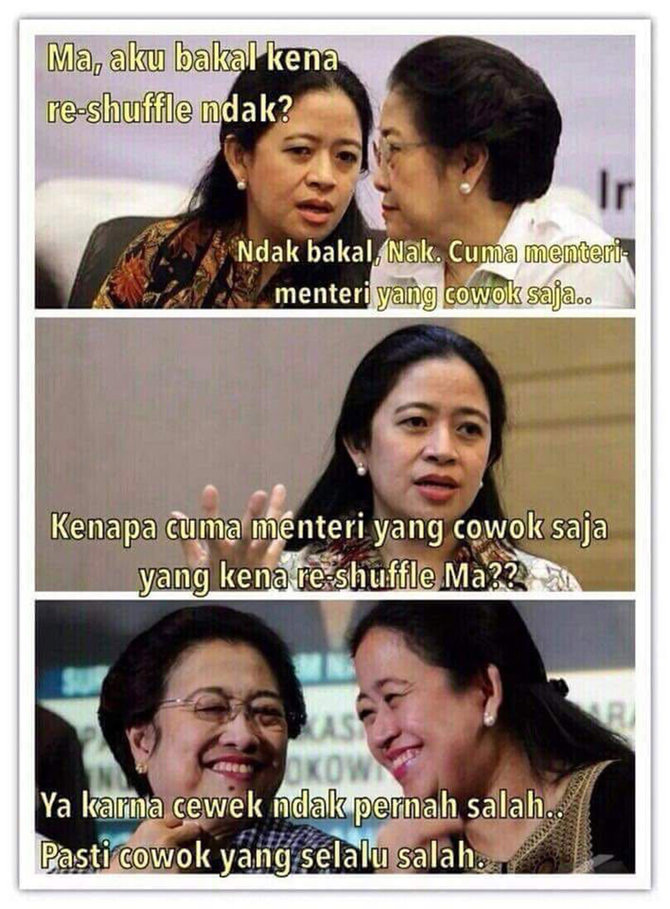 Meme-meme lucu reshuffle kabinet Jokowi  merdeka.com