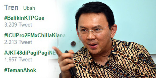 Ahok maju lewat parpol, #BalikinKTPGue jadi trending topic