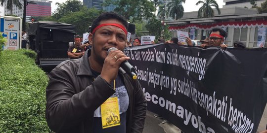 Mantan karyawan Bakrie Telecom gelar demo tuntut pesangon dilunasi