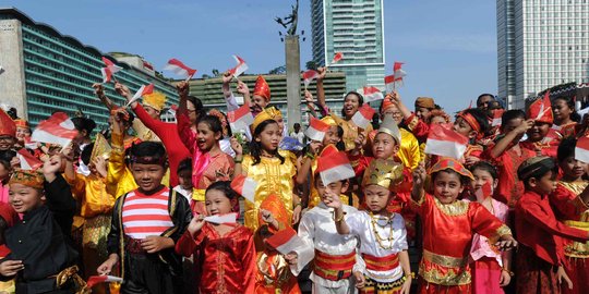 Keceriaan anak-anak ramaikan karnaval budaya di Bundaran HI