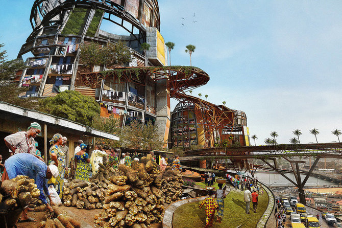 rancangan shanty mega structure karya olalekan jeyifous