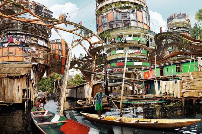 rancangan shanty mega structure karya olalekan jeyifous