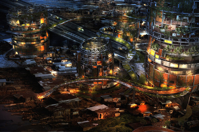 rancangan shanty mega structure karya olalekan jeyifous