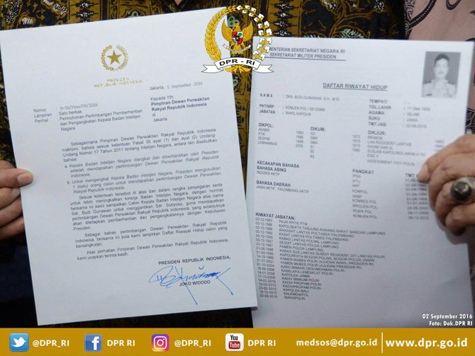 surat pencalonan budi gunawan jadi kepala bin