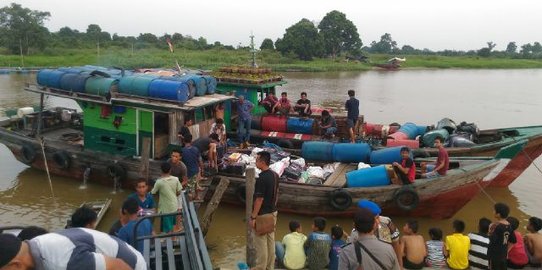 3.500 Miras selundupan digagalkan Polres Pelalawan di Sungai Kampar