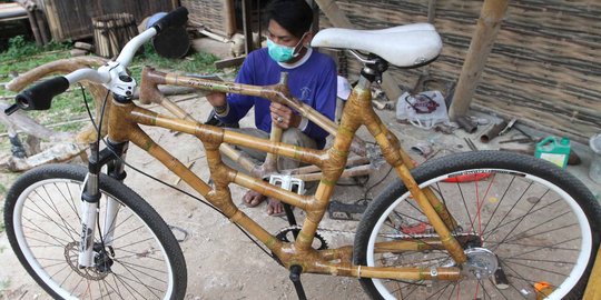 Uniknya sepeda bambu buatan Tangsel yang mendunia