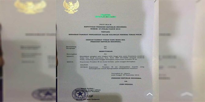 Pangkat Jenderal Budi Gunawan diberikan Jokowi  merdeka.com
