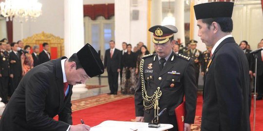 Momen Budi Gunawan saat resmi berpangkat jenderal jadi Kepala BIN