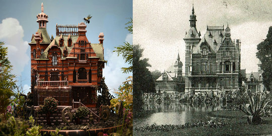 Seniman ini bikin replika rumah dari film terbaru Tim Burton