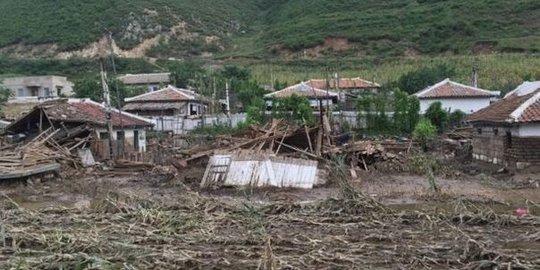 Banjir bandang landa Korea Utara, korban tewas mencapai 133 jiwa