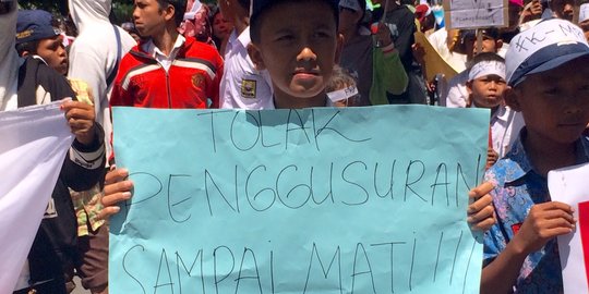 Tolak penggusuran, FK-MPR demo bawa puluhan anak sekolah