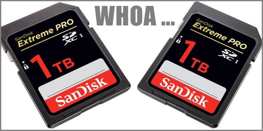 Terbesar di dunia, SanDisk pamer kartu memori berkapasitas 1000 GB!