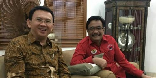 Tiba di PDIP, Ahok-Djarot tebar senyum