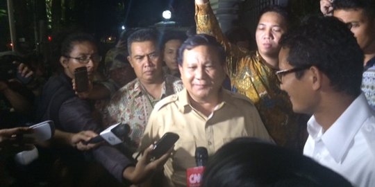 Prabowo: Insya Allah kita dapat yang terbaik