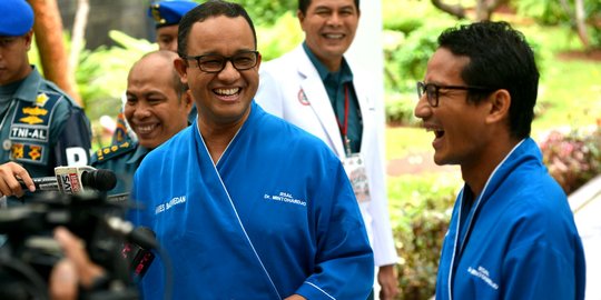 Anies-Sandi santai jalani tes psikologi
