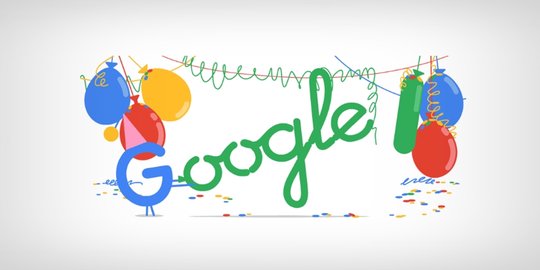Sesuai tradisi, Google rayakan ulang tahun dengan Google Doodle