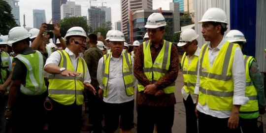 Ditemani Ahok, Presiden Jokowi juga tinjau proyek MRT di Dukuh Atas