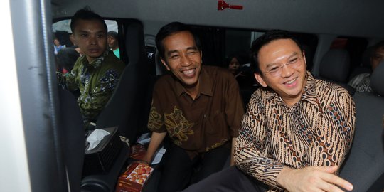 Satu mobil dengan Presiden Jokowi, Ahok singgung Pilgub DKI Jakarta