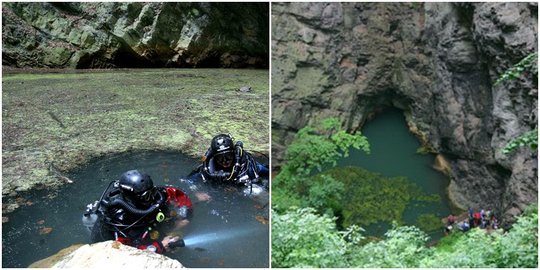 Manusia dan robot temukan gua bawah air terdalam di dunia