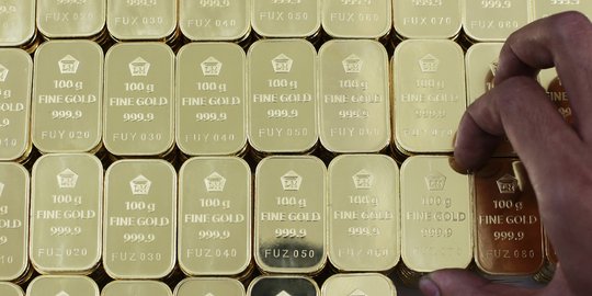 Harga emas Antam stagnan di posisi Rp 599.000 per gram 