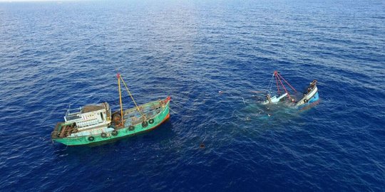 4 Kapal nelayan Vietnam ditangkap saat Jokowi kunker ke Natuna