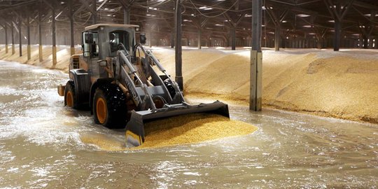 Banjir akibat Badai Matthew rendam gudang jagung di AS