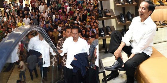 Jokowi belanja sepatu diskonan di Manado Town Square
