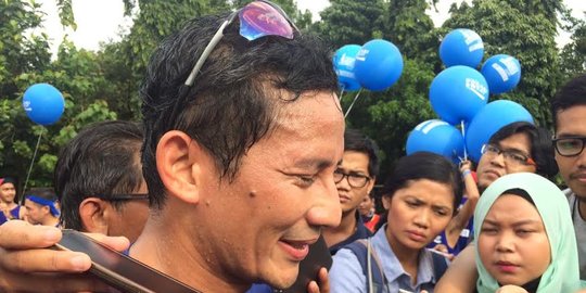 Ikut Jakarta Marathon 2016, Sandiaga Uno bantah tebar pesona