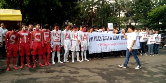 Puluhan pemuda minta paslon cagub DKI tak gunakan isu sara