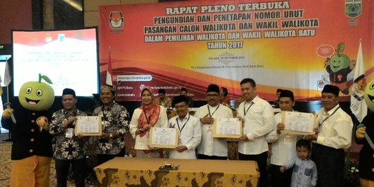 Ini nomor urut pasangan kontestan Pilkada Kota Batu