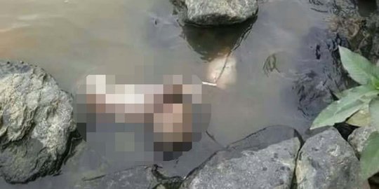 Bayi dengan kulit mengelupas ditemukan mengambang di Sungai Mahakam