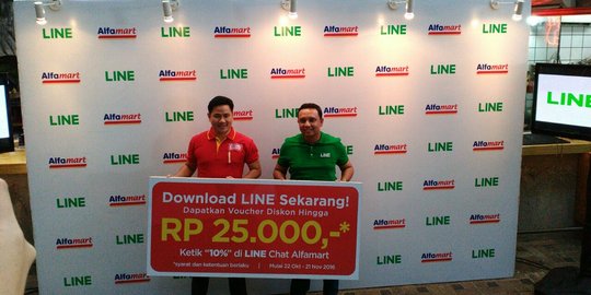 Line ajak pengguna belanja di Alfamart