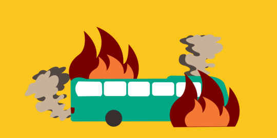 16 Bus Mayasari Bhakti di Bekasi ludes terbakar