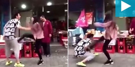 [Video] Tak dibelikan buah, wanita ini tendang selangkangan pacar